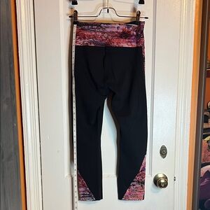 Black and Pink Patterned Leggings Lululemon